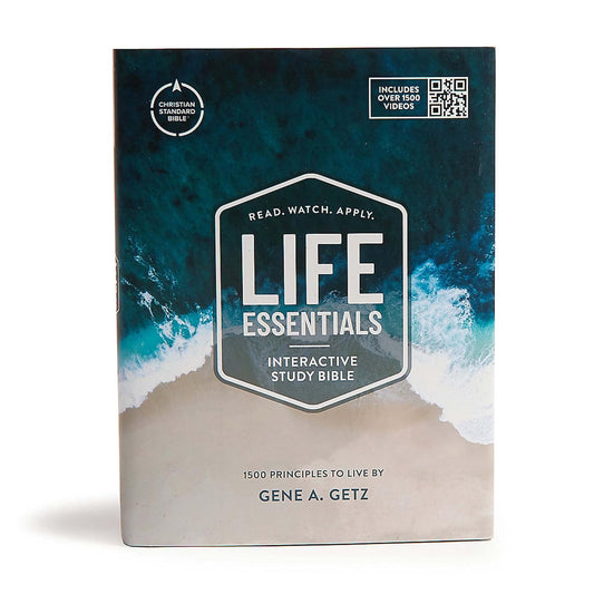 His life dedicated to Christ, Gene Getz, created the CSB Life Essentials Interactive Study Bible, Hardcover, Jacketed, Black Letter, Study Commentary, Life Principles, QR Codes, Videos, Easy-To-Read Bible Serif Type